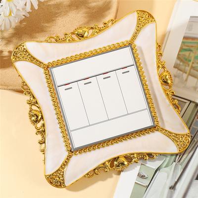 1Pc European Style Switch with Gold Edged Heart Shape, Gorgeous Romantic Style, Suitable for Home and Holiday Decoration