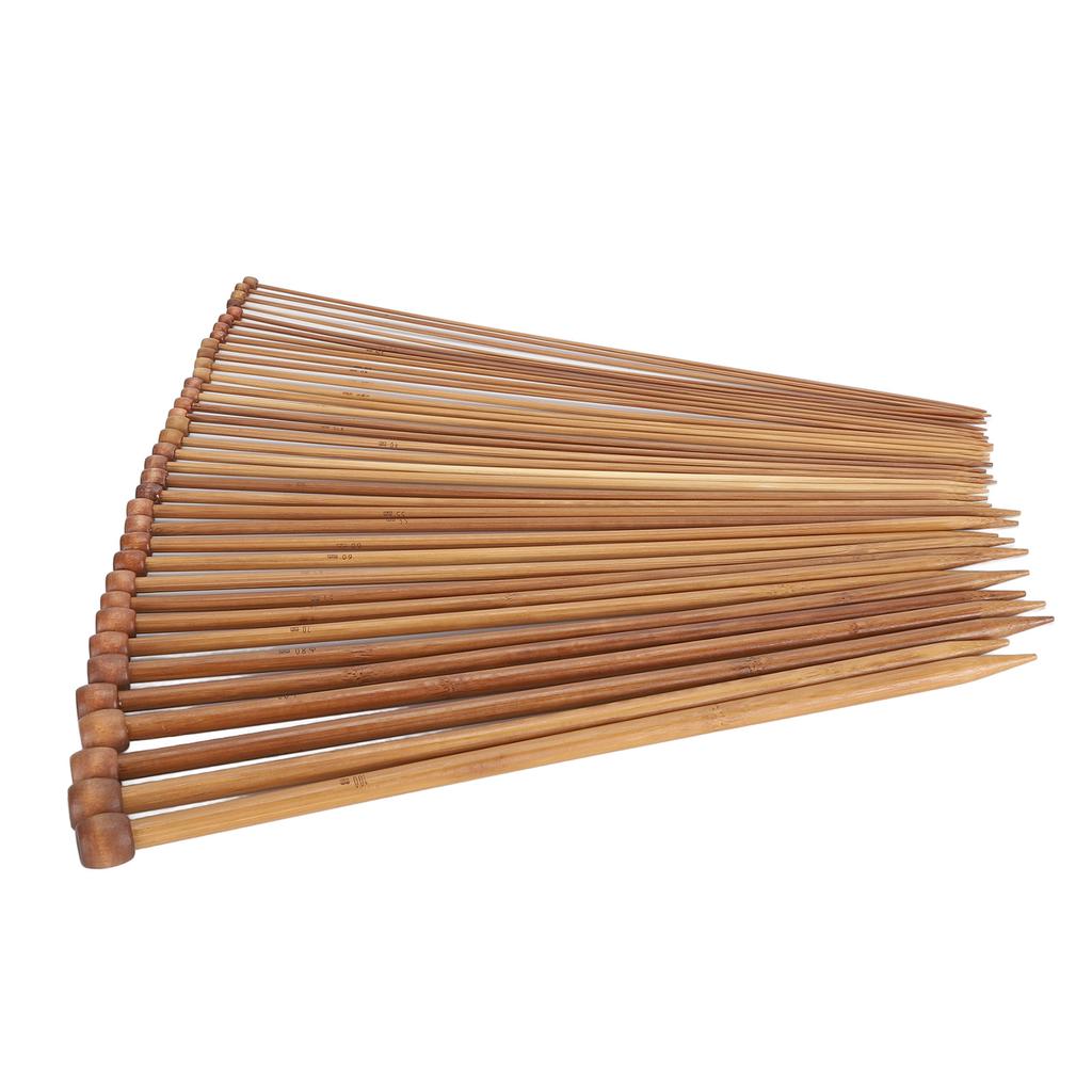 36st Bambu Sticknål Raka Enkelsuddiga Karboniserade Sticknålar för Nybörjare 13,8 tum