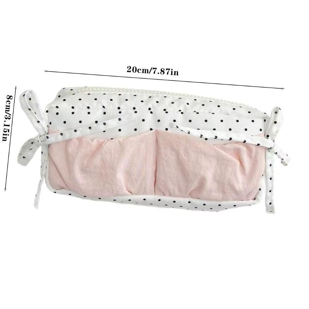 White With Pink Student Pencil Box Simple and Niche Bow Pencil Case Makeup Storage Bags