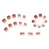 24-Piece Gradient Ice Red & Brown False Nail Set