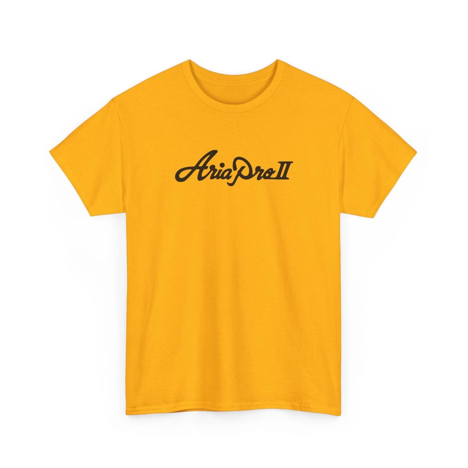 Aria Pro II Script Logo T-Shirt Tee Retro Guitar Bass Gift Japan 13 Colors M