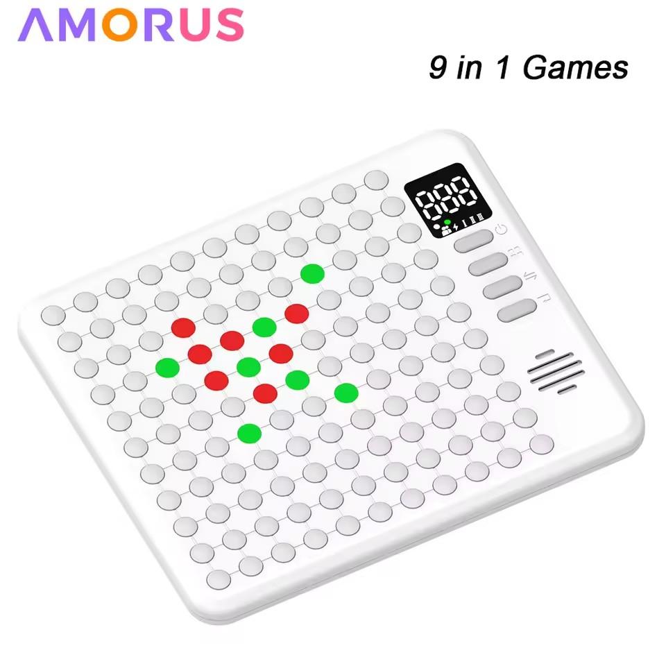 9 in 1 Multifunction Smart Board Game Electronic Chess Backgammon, Go, Tic-Tac-Toe, Whack-a-Mole Combe for Kids Family Tabletop