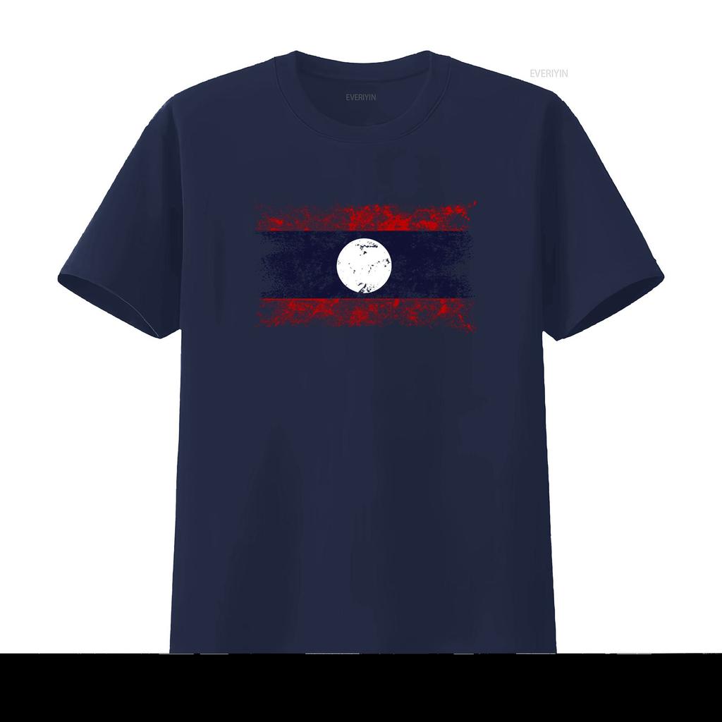 LAOS VINTAGE FLAG MENS T SHIRT TEE XS S M L XL 2XL 3XL 4XL 5XL Retro Style with Print vintage Washed Comfortable Stylish