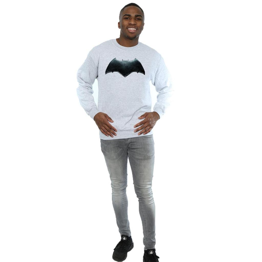 DC Comics Mens Justice League Movie Batman Emblem Sweatshirt