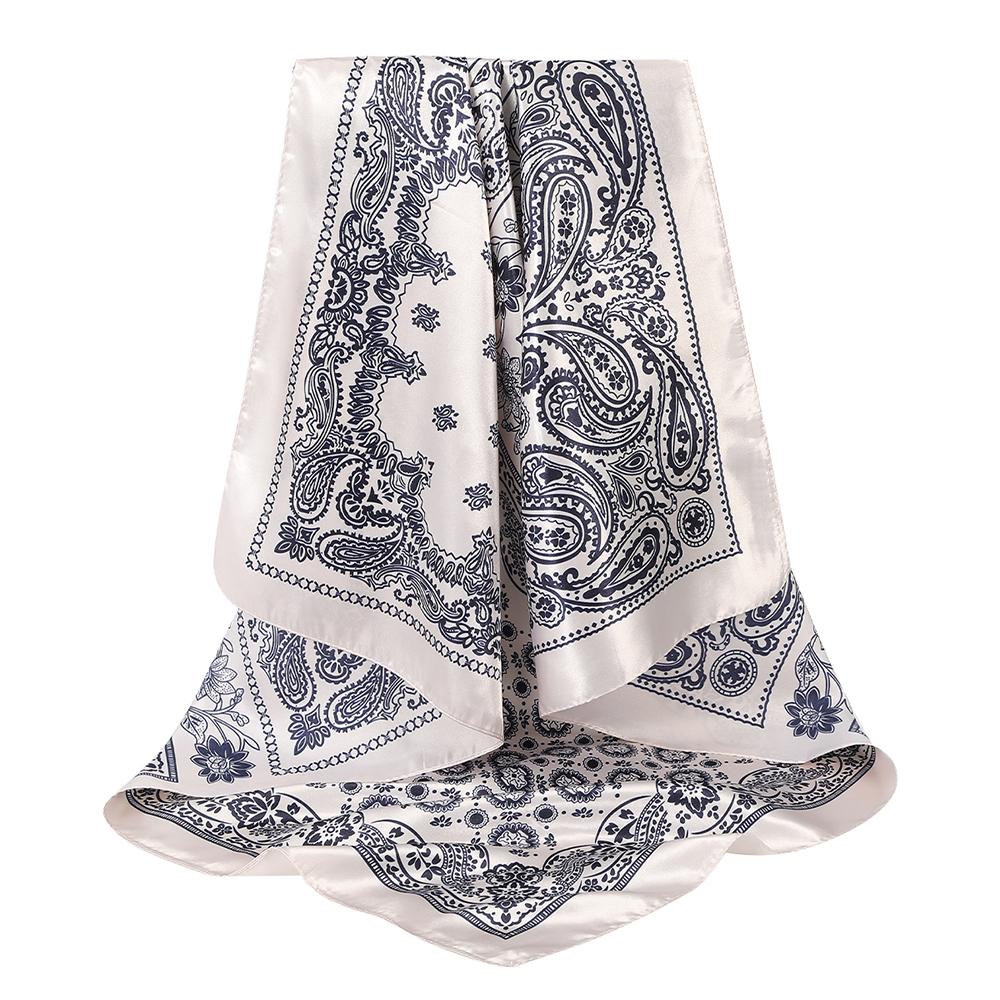 

90*90см Принт Кешью Очень Большой Квадратный Шарф Повязки на Голову для Женщин Повязка для Волос Тюрбан Бандана Повязка на Голову Модные Аксессуары для Волос