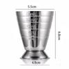 1PCS Measuring Cup Cocktail Shaker Stainless Steel Liquid Mini Espresso Shot Glass Silver Bar Kitchen Accessories