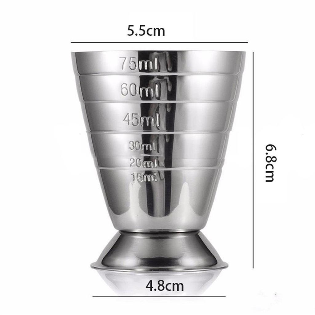 1PCS Measuring Cup Cocktail Shaker Stainless Steel Liquid Mini Espresso Shot Glass Silver Bar Kitchen Accessories