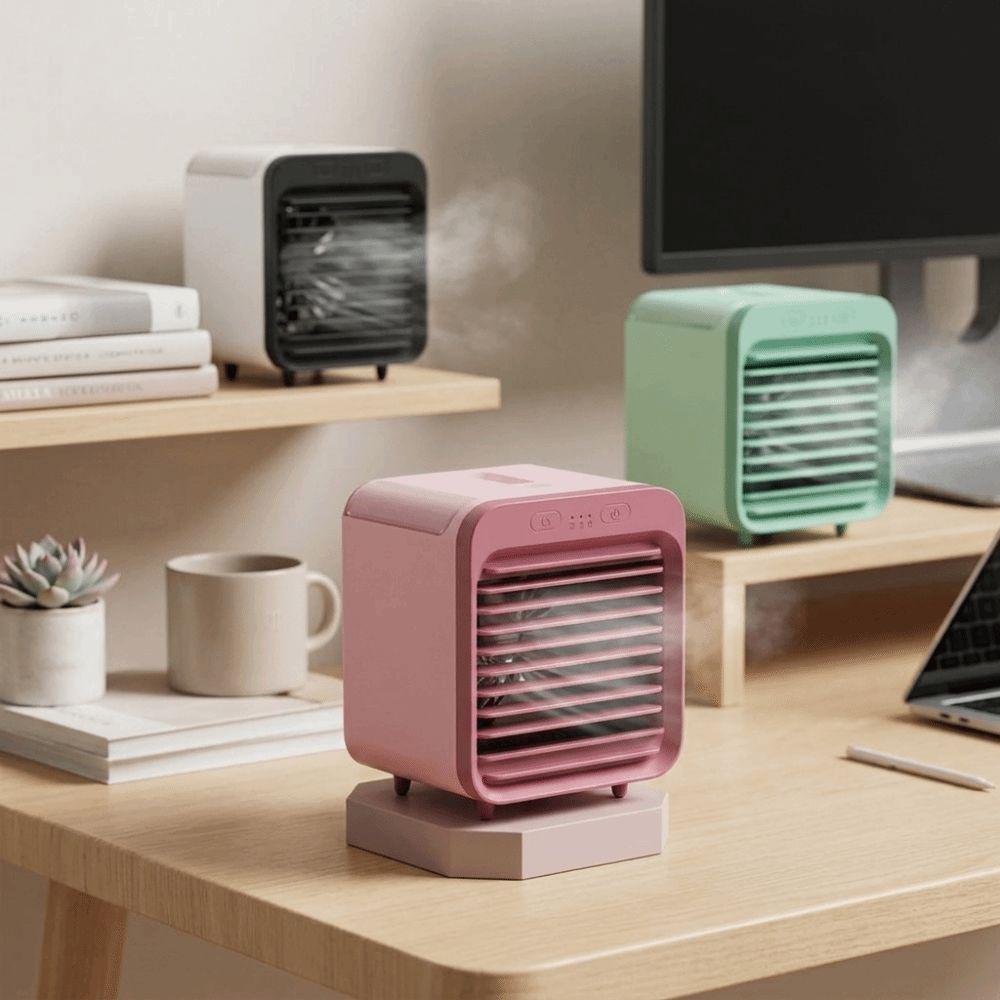 Low Noise Cooling Fan Mist Spray Desktop Fan Portable Portable Misting Fan  Desktop Cooling