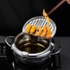 Olla para freír japonesa de 20/24 cm de diámetro con termómetro y tapa, sartén Tempura de cocina de acero inoxidable 304