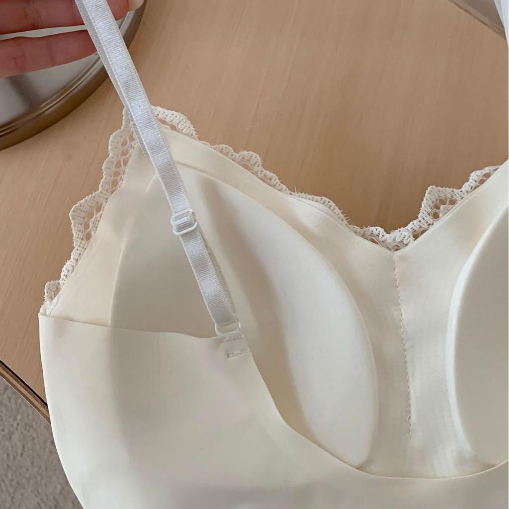 Spring-Summer Sexy Lace Push-Up Spaghetti Strap Vest with Chest Pads and Slimming Bandage Back