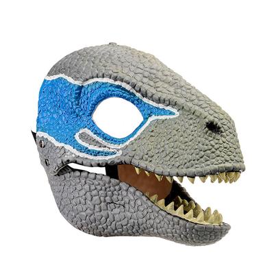 Dinosaurier-Maske mit beweglichem Kinn, Halloween-Party, gruselige Raptor-Latexmaske