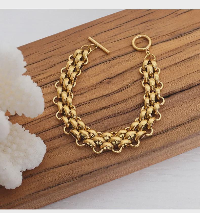 Bold Titanium Steel Chain Necklace & Bracelet Set: Hip-Hop Inspired, Non-Fading, Unisex Style