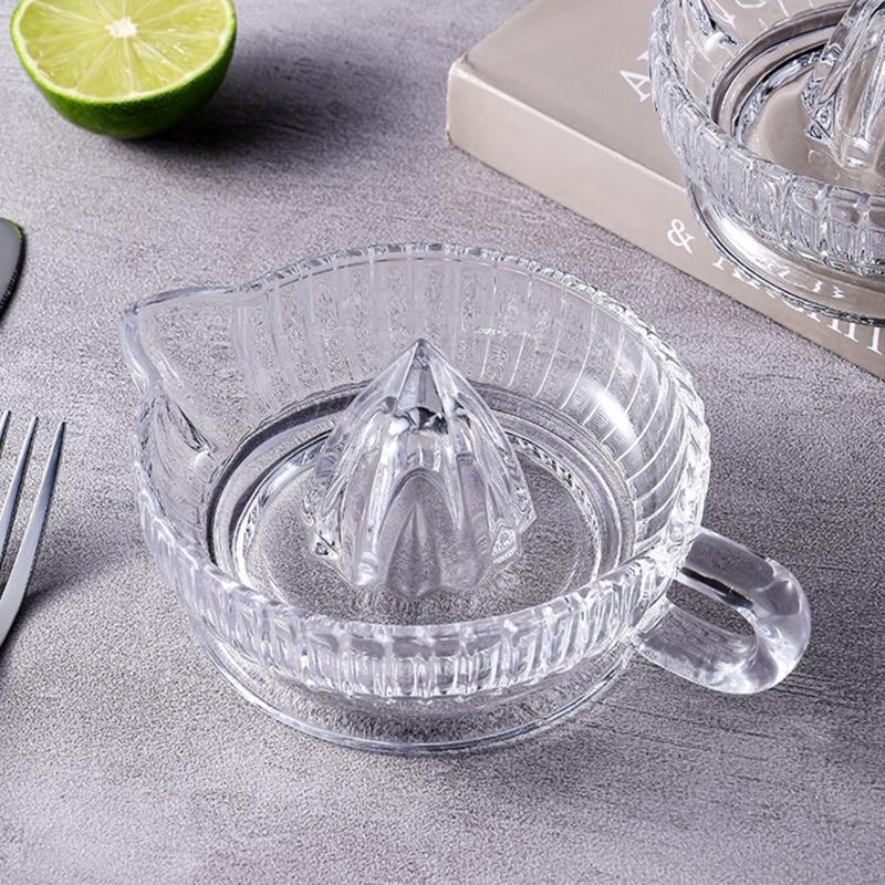 Glass Hand Press Juicer Multipurpose Manual Juicer with Handle For Freshing Lemon And Lime Juice Extraction Kitchen Tool