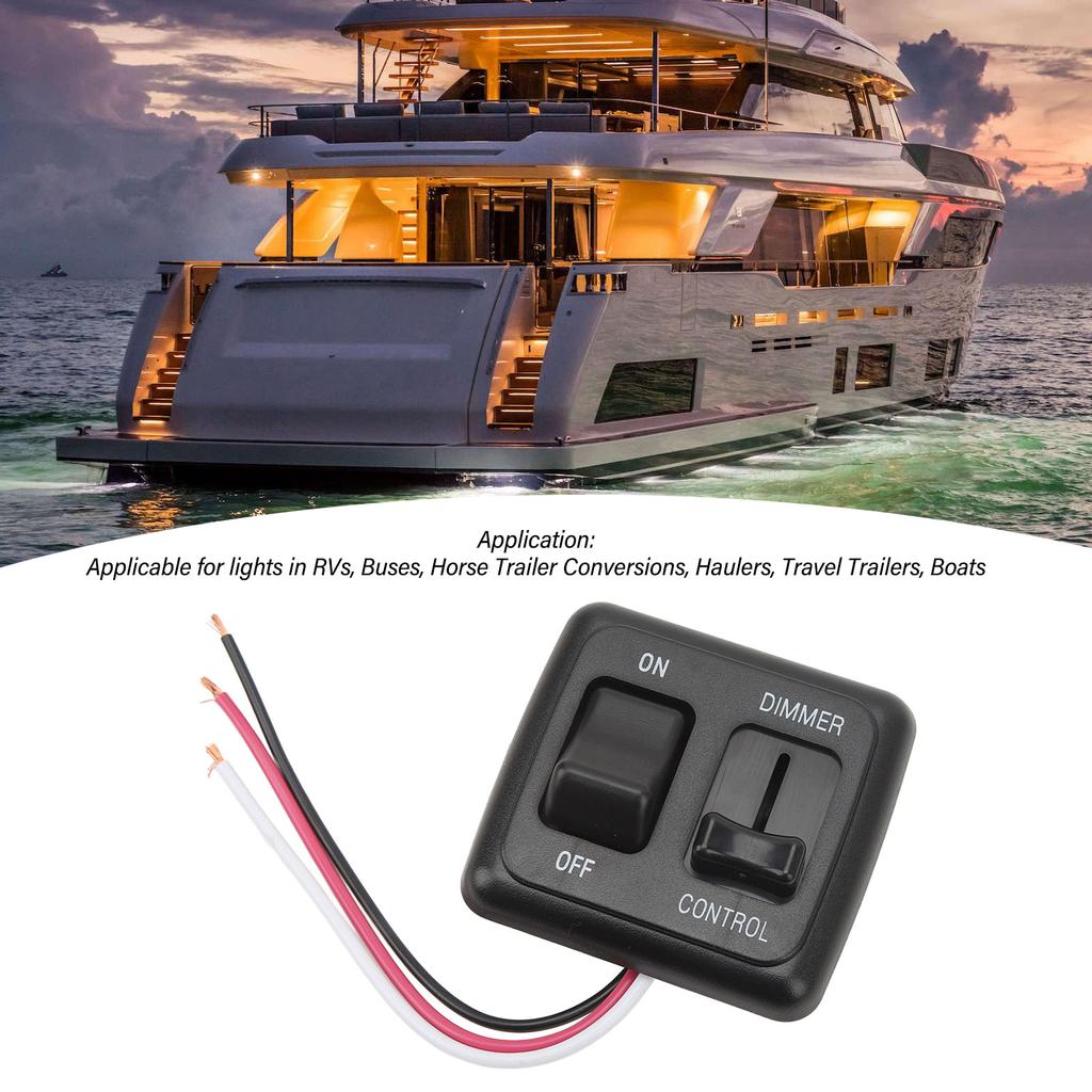 12V Toggle Switch with High Side Dimmer Control for LED Halogen Incandescent RV Car Truck Strip Dimmer Control Switch for LED