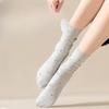 Women's Autumn and Winter Casual Polka Dot Cashmere Striped Socks Warm Women's Mid-calf Socks College Style Paired with Pile Socks