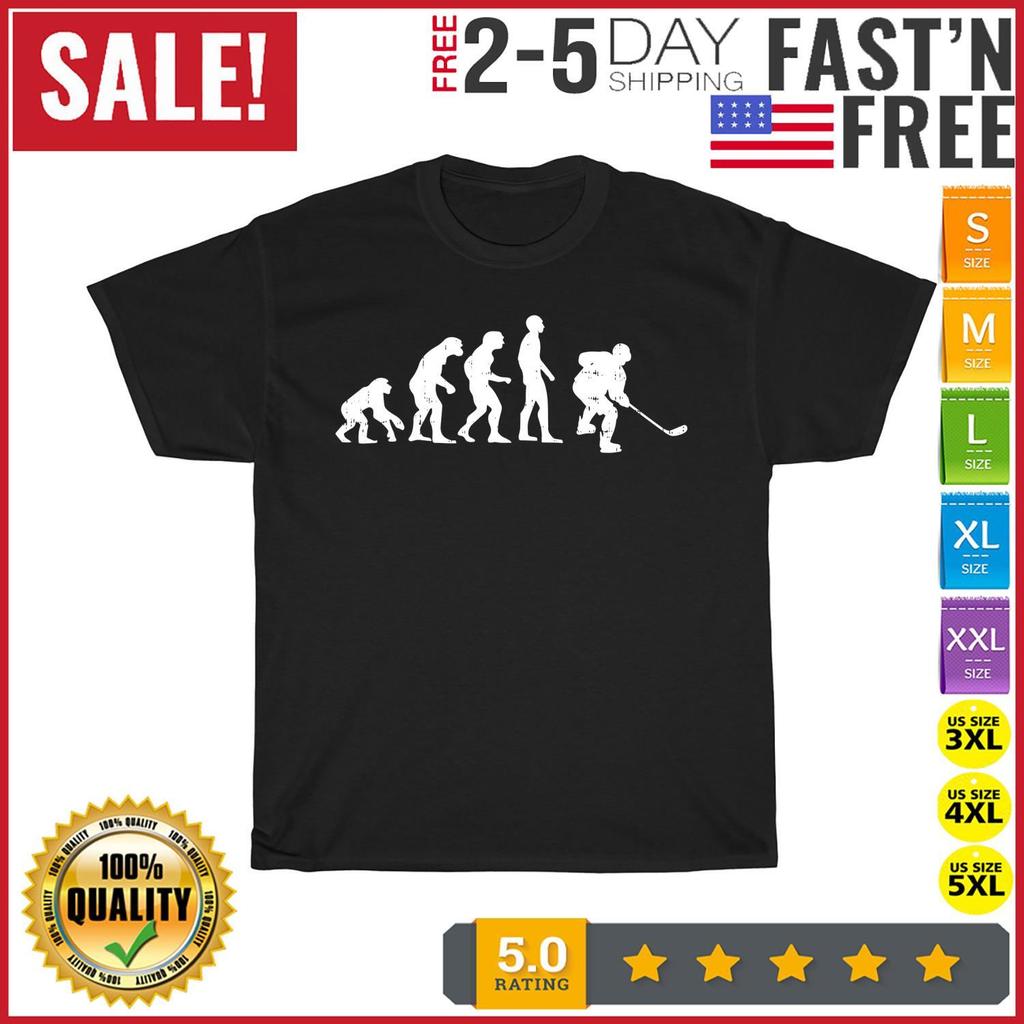 Ice Hockey Evolution Cool Player Goalie Coach Vintage T Shirt Mens Womens Tees Top Men Women Fashion