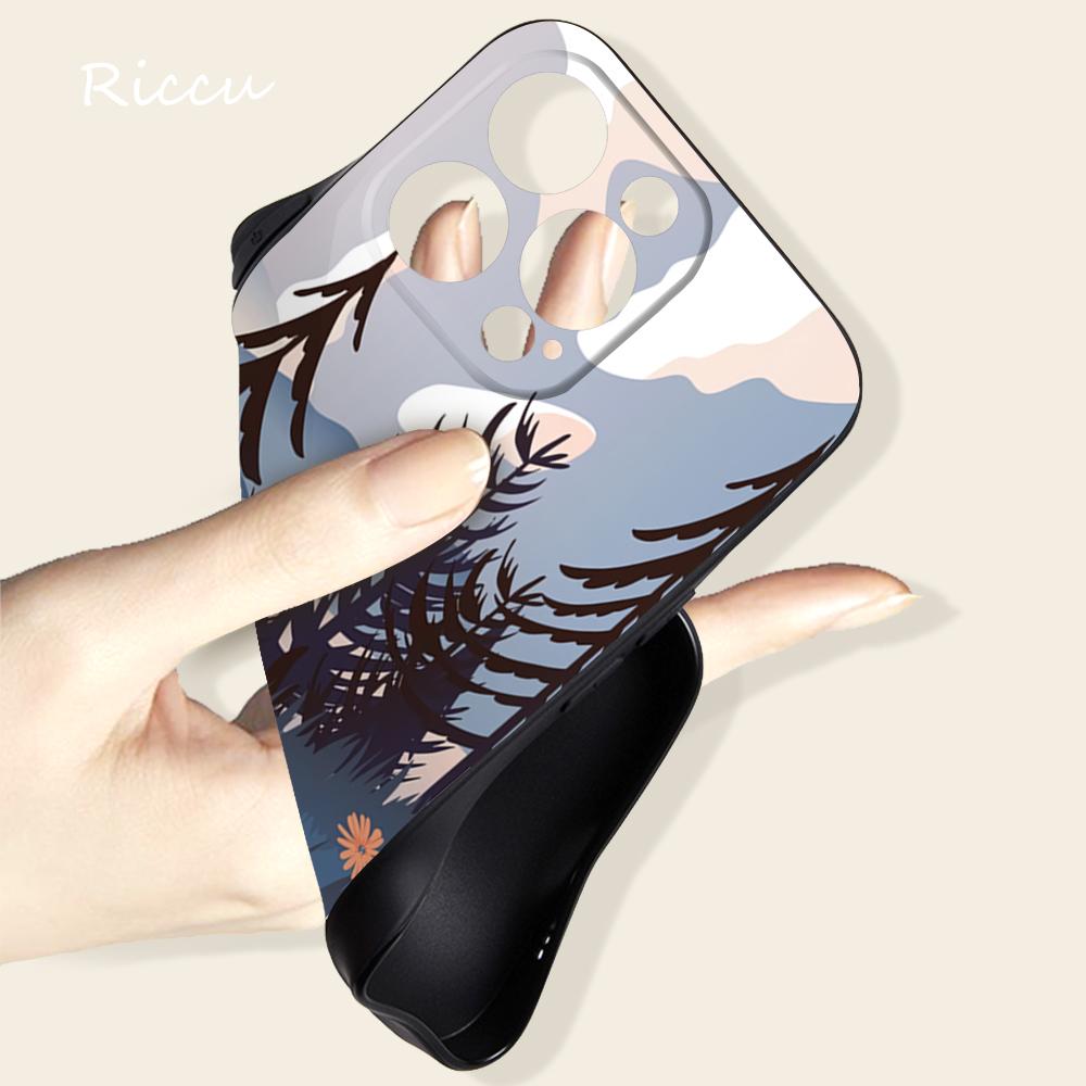 FOR IPhone Mountain Landscape Scenery Phone Case 14 11 12 Pro 8 7Plus SE X Pro 14 MAX 13 MINI XR XS Iphone 14 Soft Phone Covers