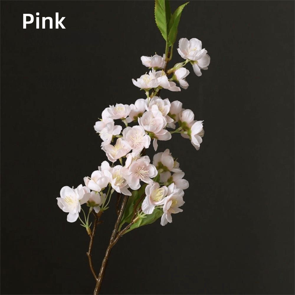 

50cm Length Artificial Peach Flower With Leaves Real Touch Silk Flower UV Resistant Peach Branch Fake Flower Home Office Decor розовый