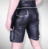 Stylish Shorts Pant Men's Black Leather Shorts Handmade Soft Sheepskin Cargo