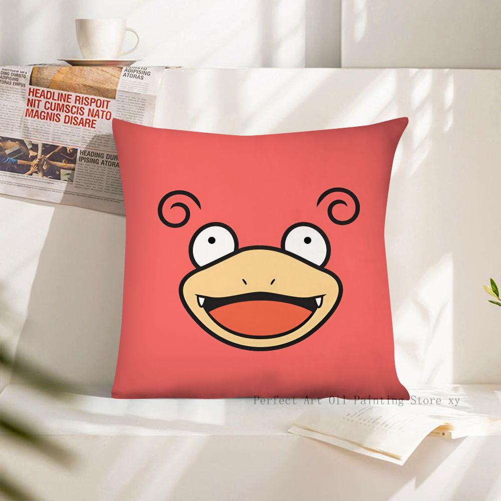 MINISO Pokemon Slowpoke Cute Pillow Case Fashion Square Pillowcase Bedroom Sofa Room Ins Decoration Leisure Cushion Cover
