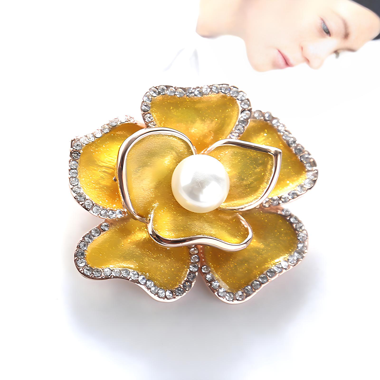 

Xiaoxiangfeng эмалевая брошь камелия элитный женский французский корсаж элитный темпераментный костюм булавка аксессуары