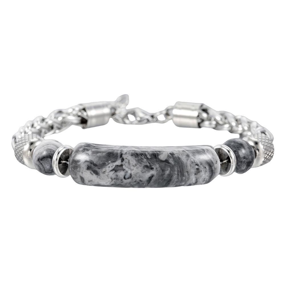 Geometric Turquoise Stainless Steel Bracelet For Men With Vintage Style For Gift Giving
