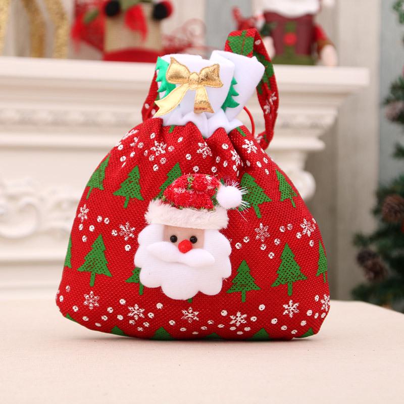 Christmas Eve Children's Apple Drawstring Gift Tote