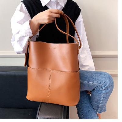 Sieviešu soma Fashion Trend Augstas tekstūras Lielas ietilpības Design Sense plecu soma Crossbody Bucket Bag