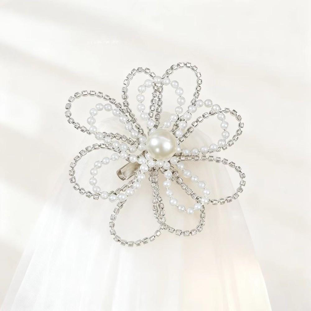 Exquisite Flower Hair Clip Elegant Bride Hair Vine Pearl Tassels Hair Accessories Wedding Dress