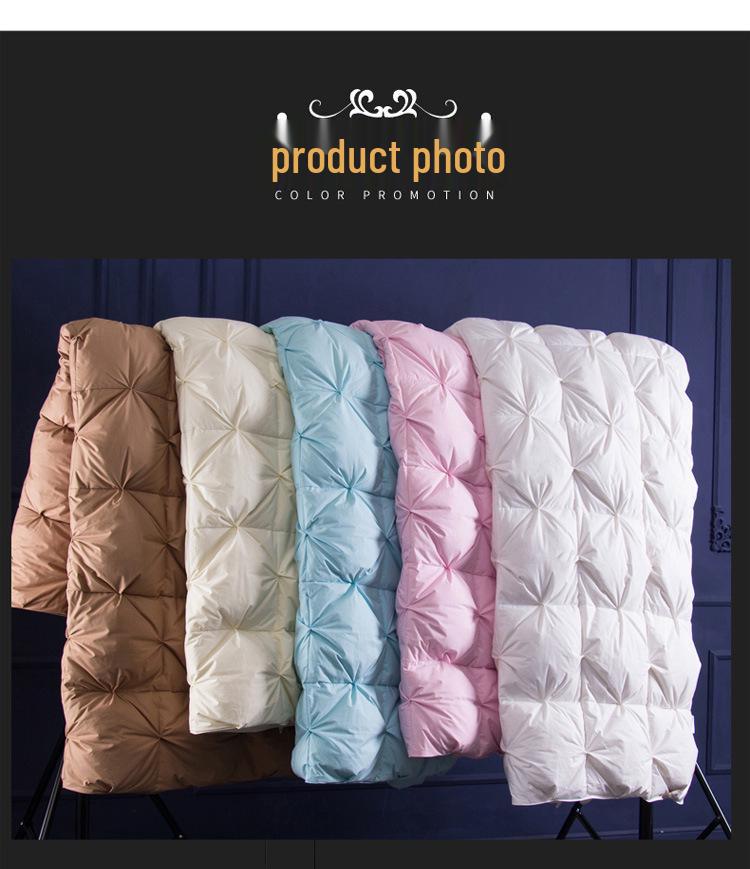 All-Cotton Thick Winter Quilt with White Duck Down - Cozy and Warm for Home or Hotel Use