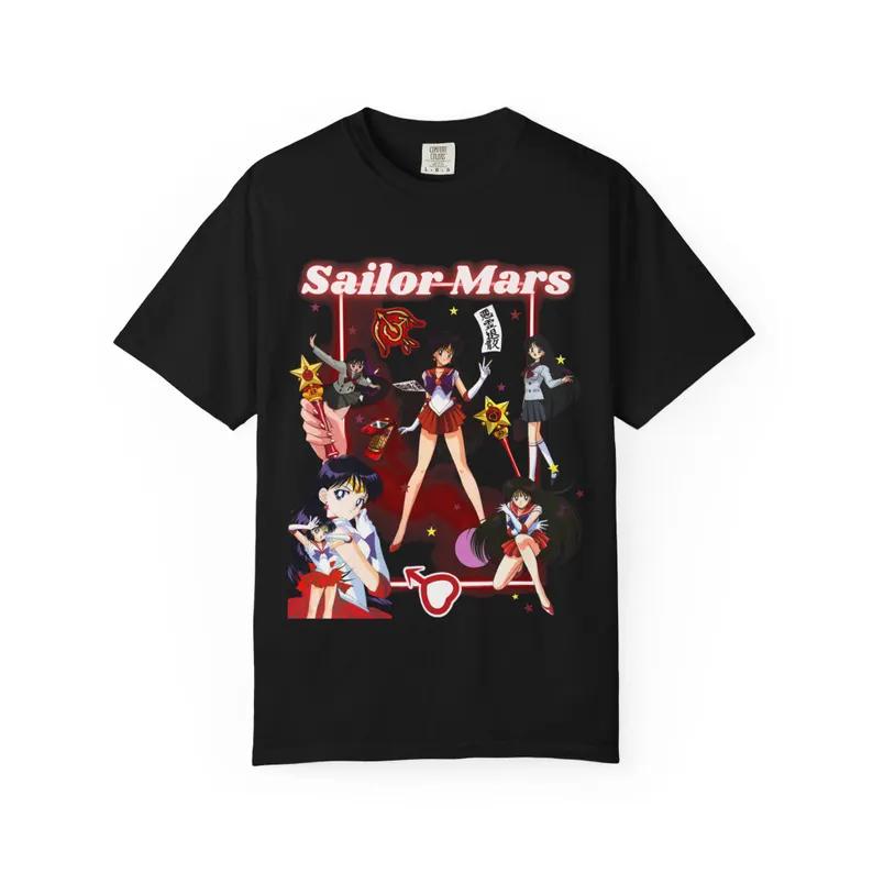 Sailor Mars Summer 2026 Multilook Retro Theme 100 Cotton Printed Loose Tshirt for Unisex and Women Parentchild Top Y2k
