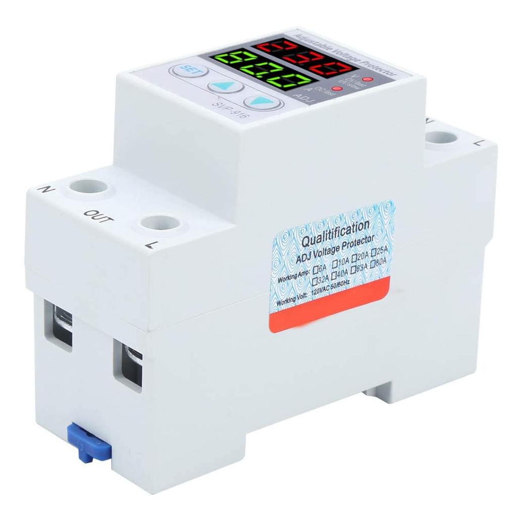SVP‑916 100‑130VAC Adjustable Over and Under Voltage Protector Delay Reset Protector with Fault Query and Factory Reset Function