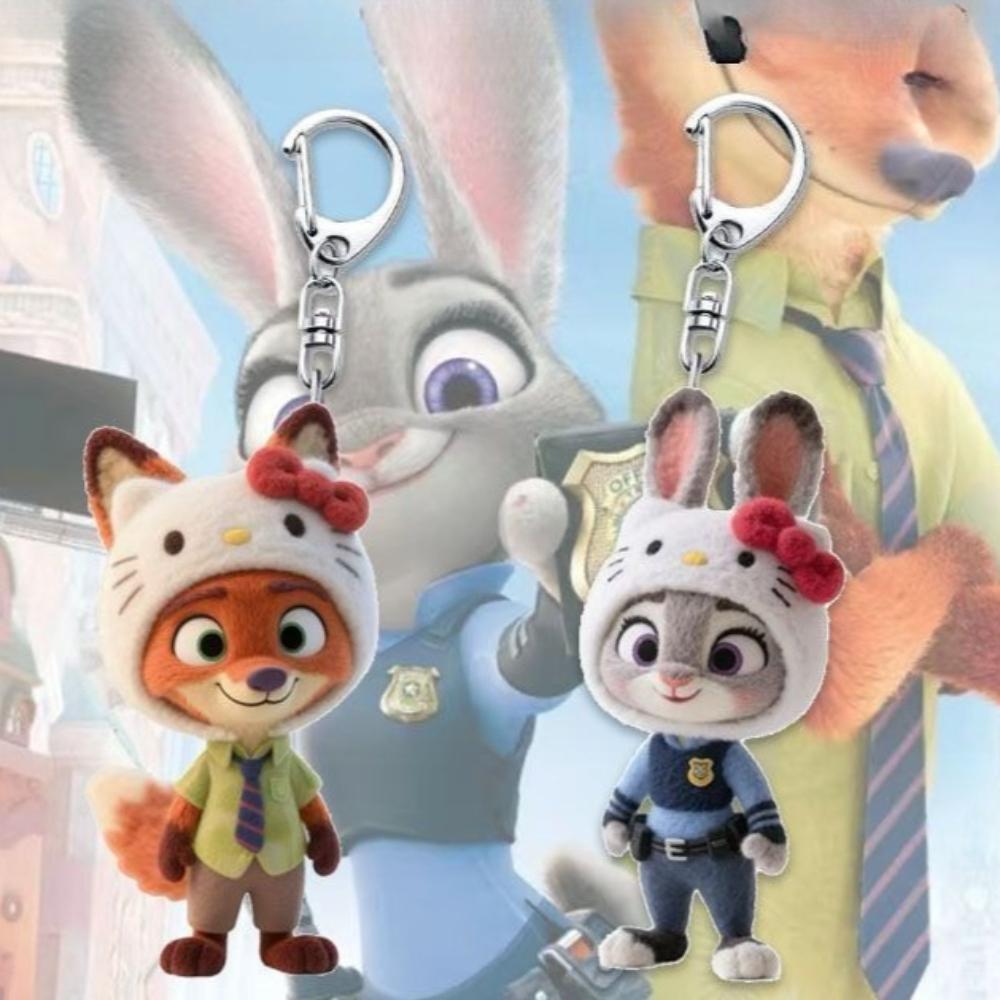 Disney Zootopia Animation Peripheral Keychain Cartoon Judy Nick Cute Acrylic School Bag Keychain Men and Women Birthday Gifts