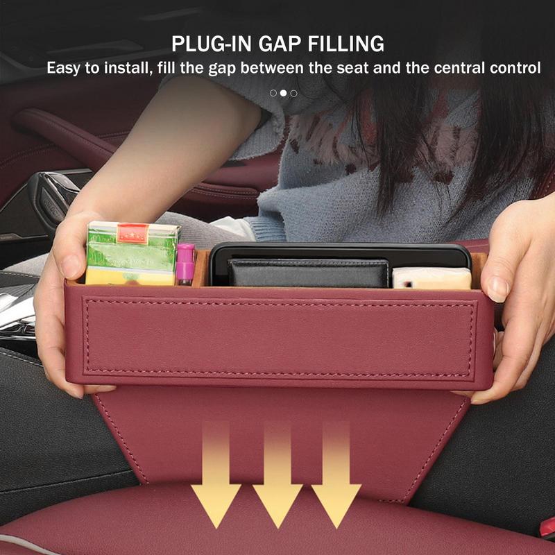 Car Side Seat Pocket Space-Saving Organizer Car Seat Side Filler Pocket SUV Truck And Minivan Multi-Functional Console Side Box