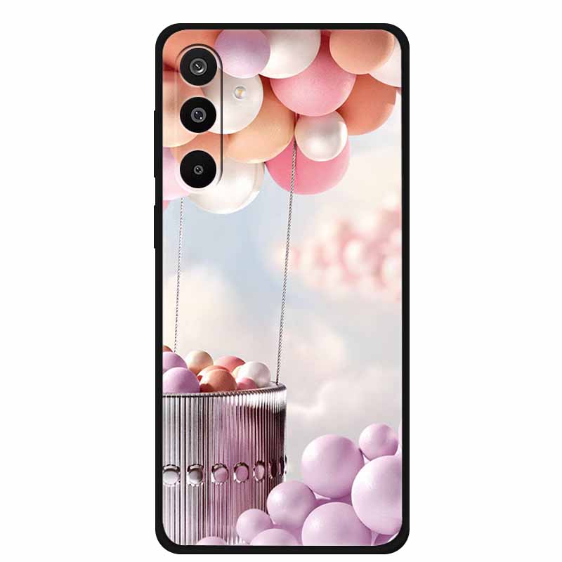 For Samsung Galaxy A36 5G Case Flowers Printed Silicone Phone Cases Cover for Samsung A26 5G TPU Shells A 26 36 Black TPU Coques