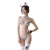 Sex Lingerie Sexy Pure Desire Transparent Cow Three-point Underwear Uniform Hot Free Suit Cosplay
