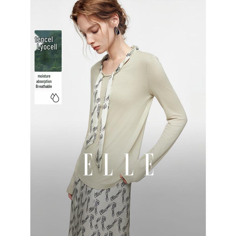ELLE Women s Lyocell Tencel Long Sleeve Top M