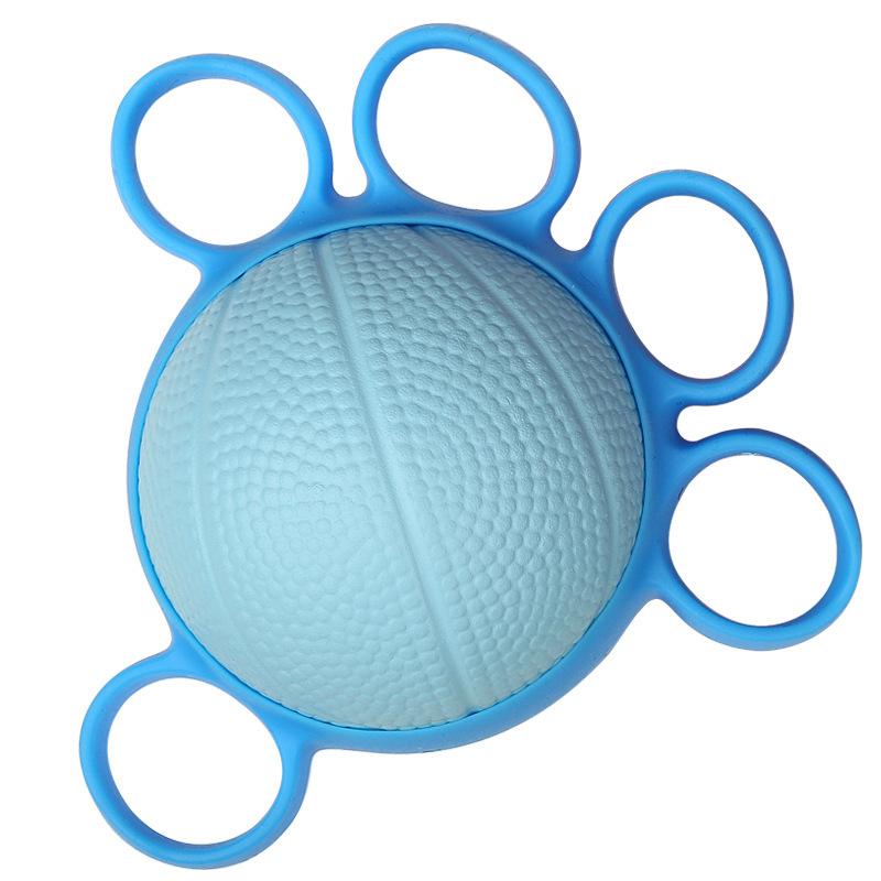 Five Finger Grip Strength Exerciser Sponge Ball Silicone Grip Ring Portable Finger Strength Trainer Grip Ball Tool синий