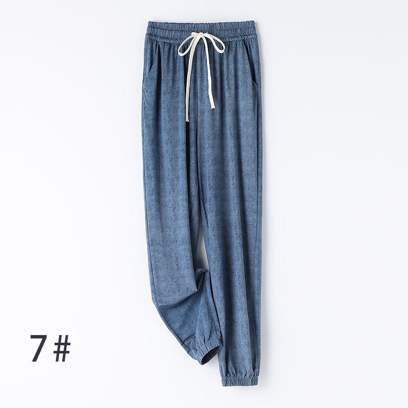 

GMXIA Джинсовые брюки Ice Silk с широкими штанинами, женские, с высокой талией, для похудения, летние, свободные, повседневные, узкие, прямые брюки One Size