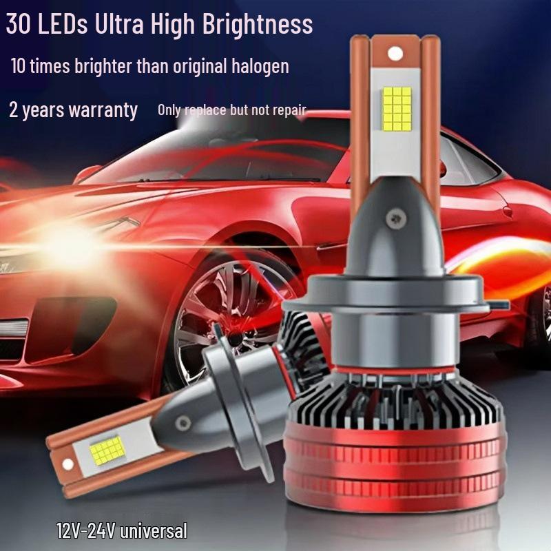 Super Bright Car LED Headlight: H7 Low Beam, H1 LED, H4 High Low Beam, 9005 Laser Strong Light, 12V/24V H7 White Light 12V/24V Set of 2