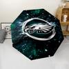 Philadelphia Eagles LOGO Print Automatic Umbrella, 8 Rib Iron Frame, Plastic Handle, Suitable for Outdoor Travel &Daily , Ideal Gift