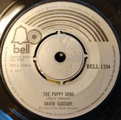 7inch Record DAVID CASSIDY - The Puppy Song/Daydreamer BELL1334 Bell Records 1973 Ireland Rock Used