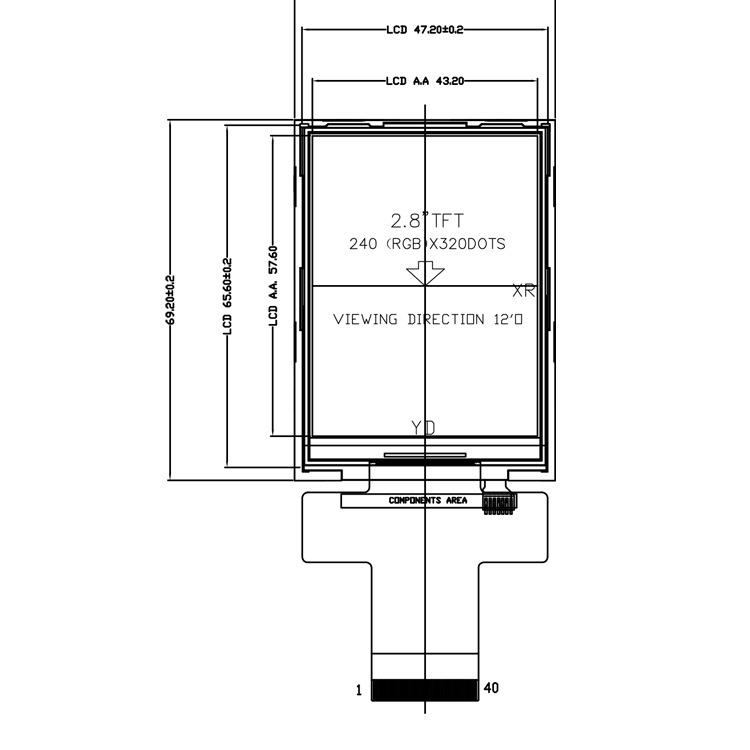 SX Series 2.8" LCD Smart Display Module for Industrial Control