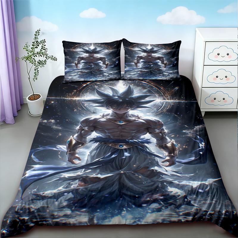 Cartoon Dragon Ball Duvet Cover Set Goku Bedding Set Soft And Comfortable For Children Bedroom Decor Queen King Size
