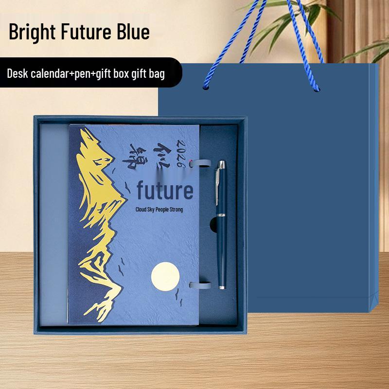 Luxury Leather 2026 Desk Calendar Set: Custom Corporate Gift for Business Meetings