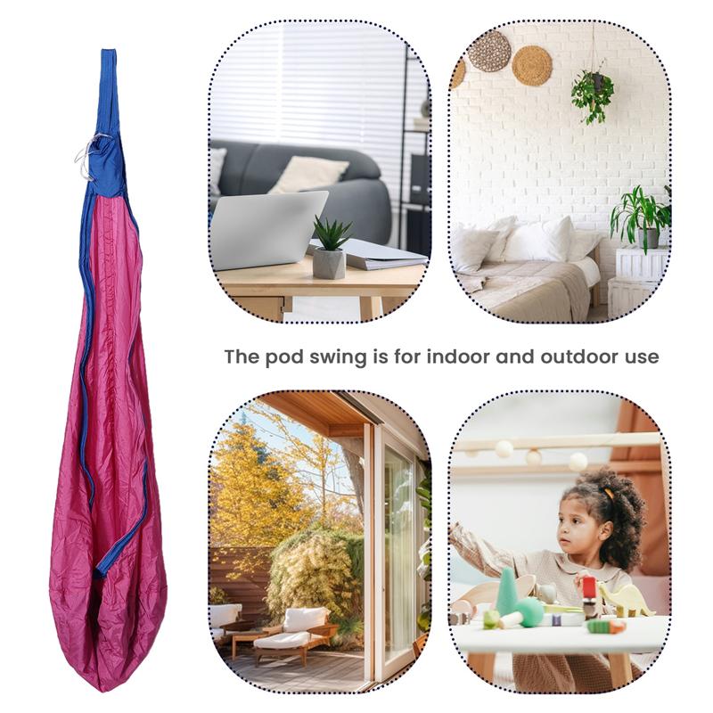 Good-Light Up Kids Pod Swing Seat,Therapeutic Sensory Swing,Hug Ceiling Snuggle Swing, Adjustable Fabric Hammock