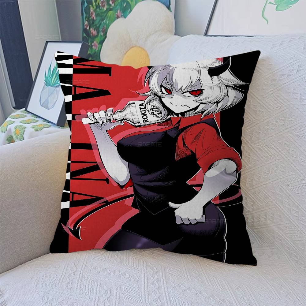 Helltaker Anime Office Cushion Pillowcase Car Cushion Cover45X45CM Lumbar Pillowcase Sofa Pillowcover