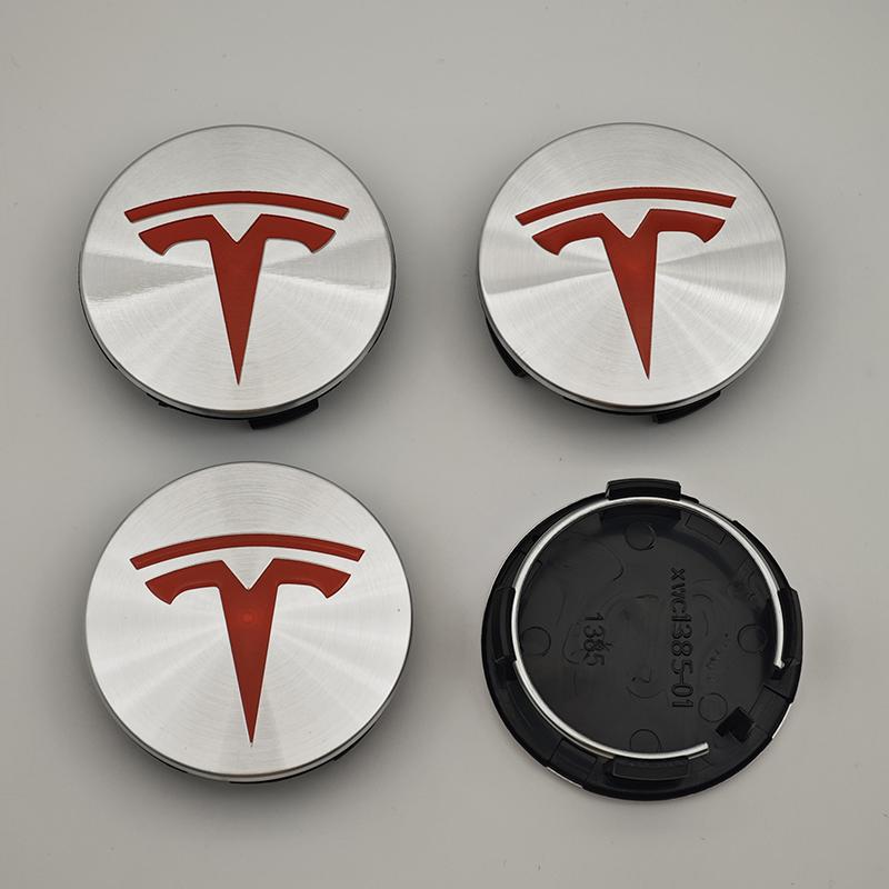 4 Stück/Set ABS 56mm Tesla Original Auto Radnabenkappen Logo Emblem Für Tesla Model 3 Y S X Felgen Radnabenabdeckungen Kappen Abzeichen Zubehör