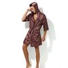 Unisex Lightweight Long-Sleeve Tie-Up Bathrobe - Solid Color Plus Size for Men & Women.