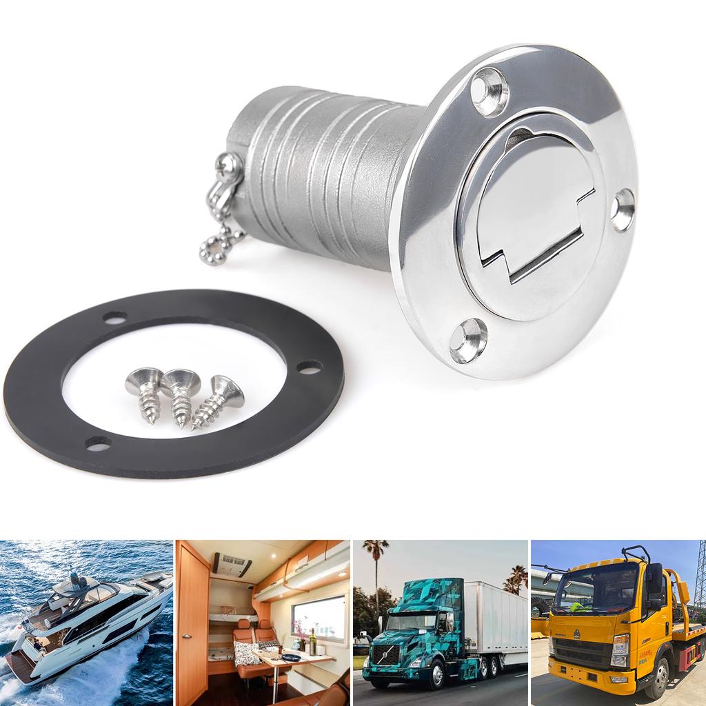 38MM KEY Boat Deck Fuel/Gas/Water/Waste Fill/Filler Tank Key Cap Marine 316 Stainless Steel Yacht Caravan with Keys Screws